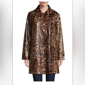 🐆 Donna Karan leopard rain jacket size M 🐆